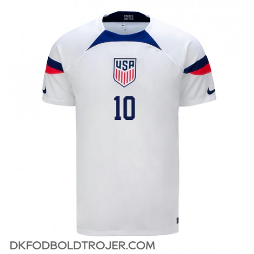 Billige Forenede Stater Christian Pulisic #10 Hjemmebane Fodboldtrøjer VM 2022 Kortærmet